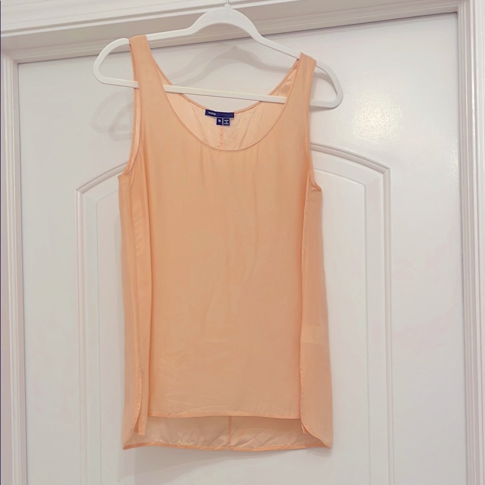 VINCE 100% SILK peach color Tank Top